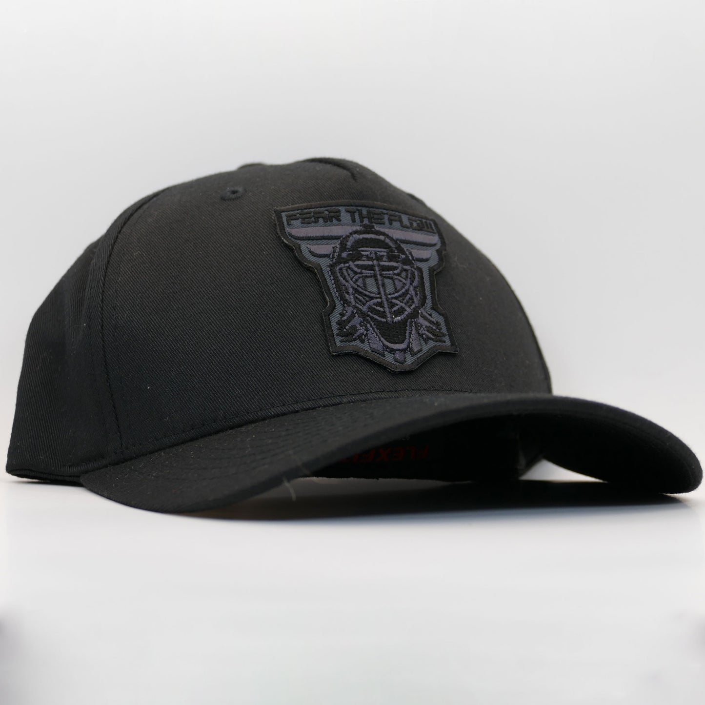 Black with Blue/Grey Patch FlexFit Hat