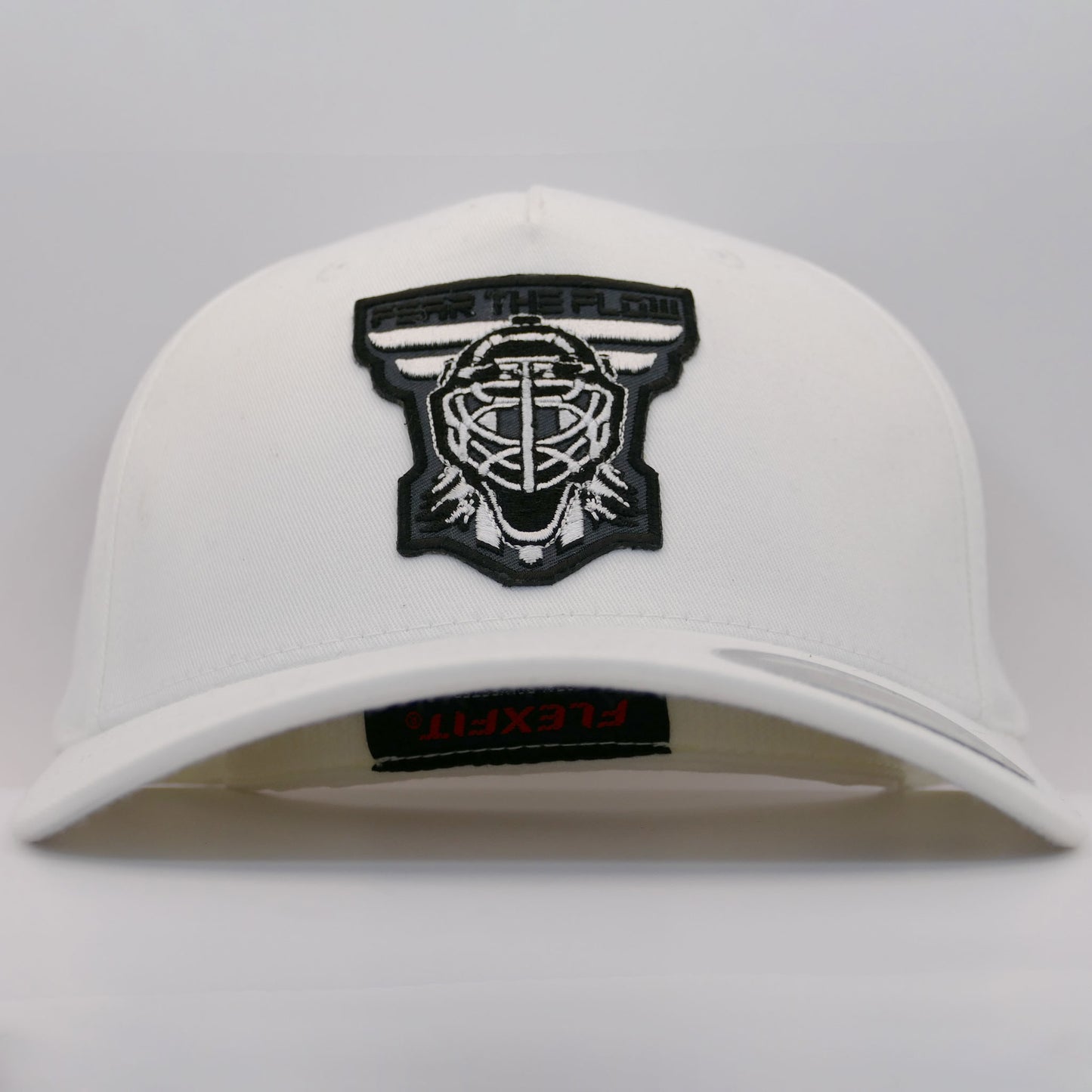 White FlexFit Hat with White Patch